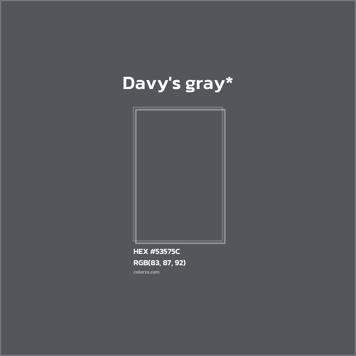 HEX #53575C Color Name, Color Code, Palettes, Similar Paints, Images