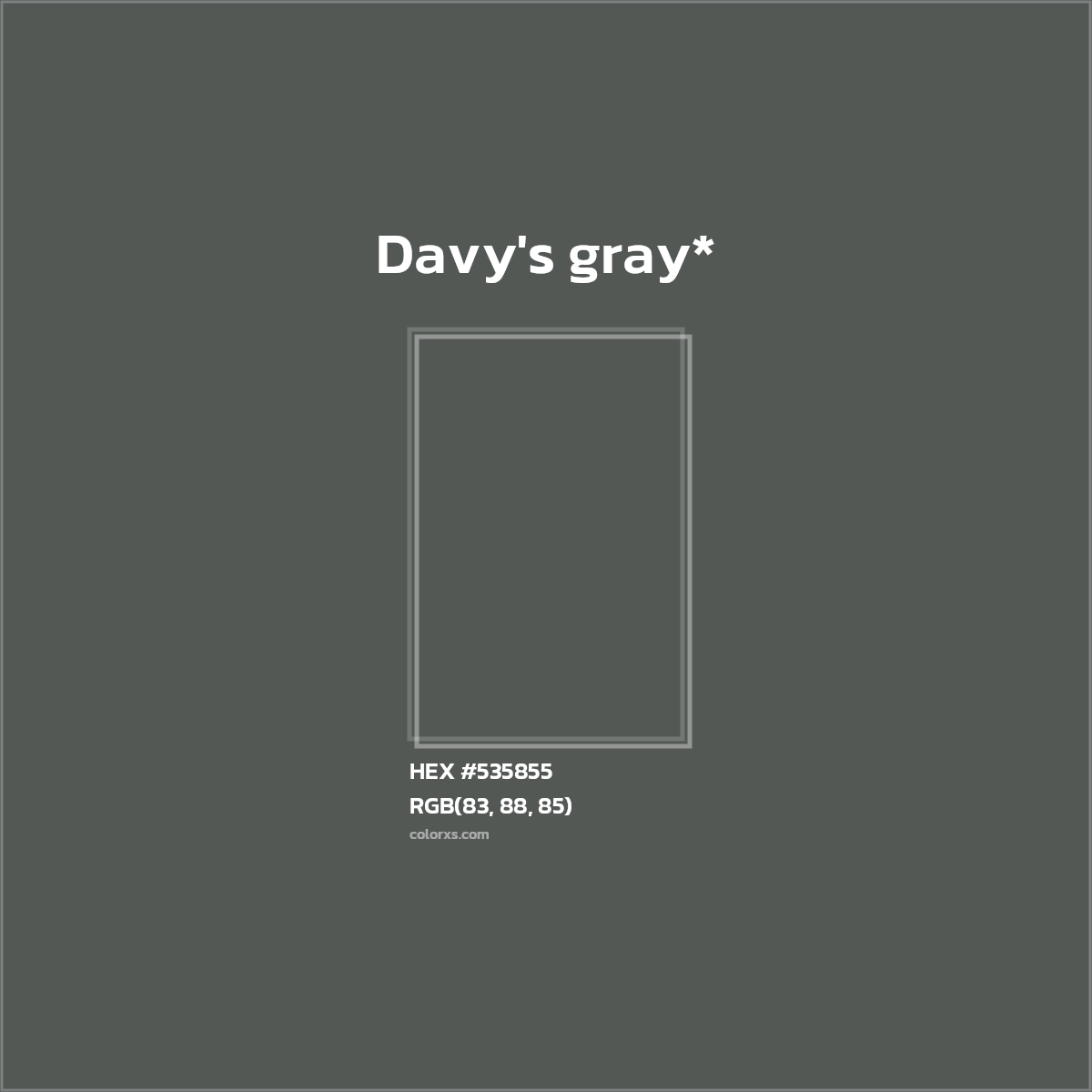 HEX #535855 Color Name, Color Code, Palettes, Similar Paints, Images