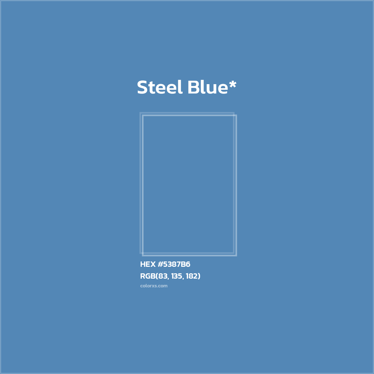 HEX #5387B6 Color Name, Color Code, Palettes, Similar Paints, Images