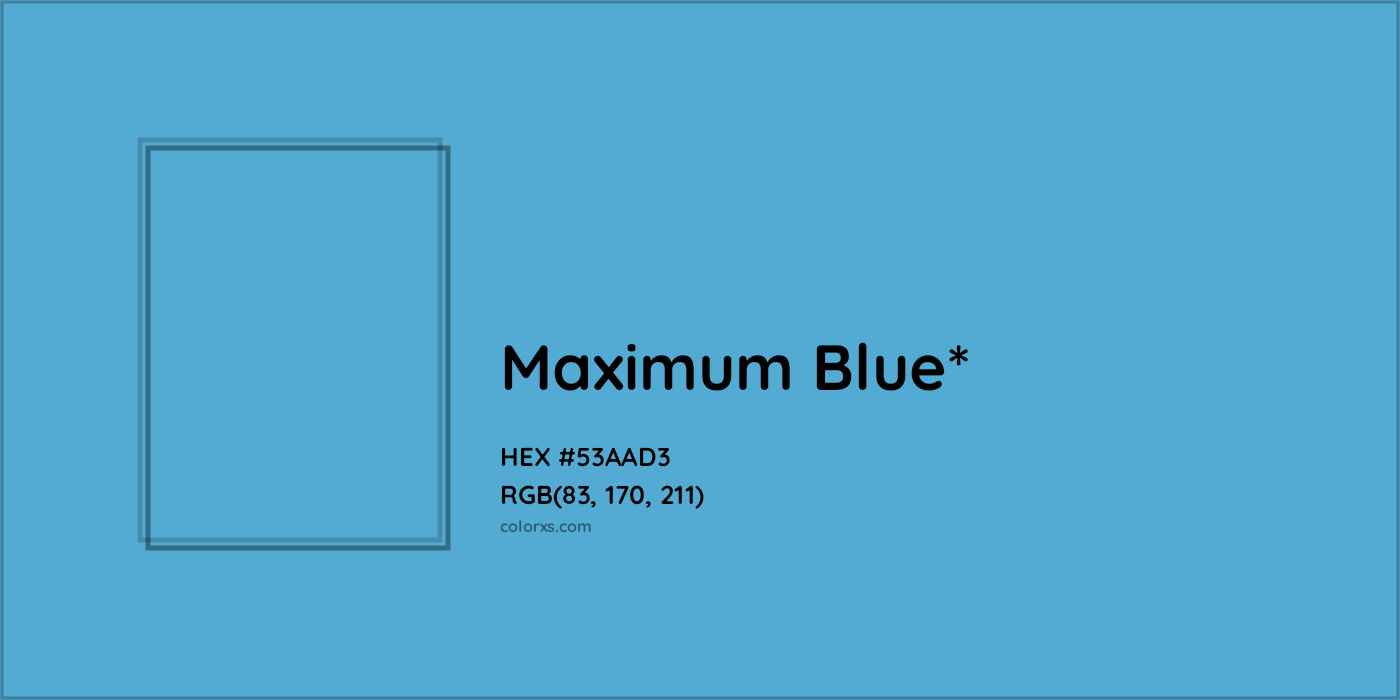 HEX #53AAD3 Color Name, Color Code, Palettes, Similar Paints, Images
