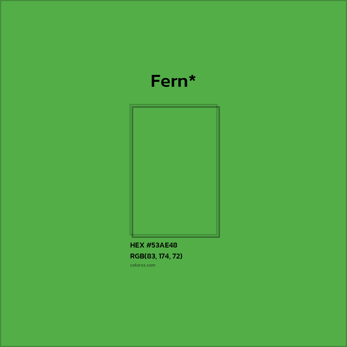 HEX #53AE48 Color Name, Color Code, Palettes, Similar Paints, Images