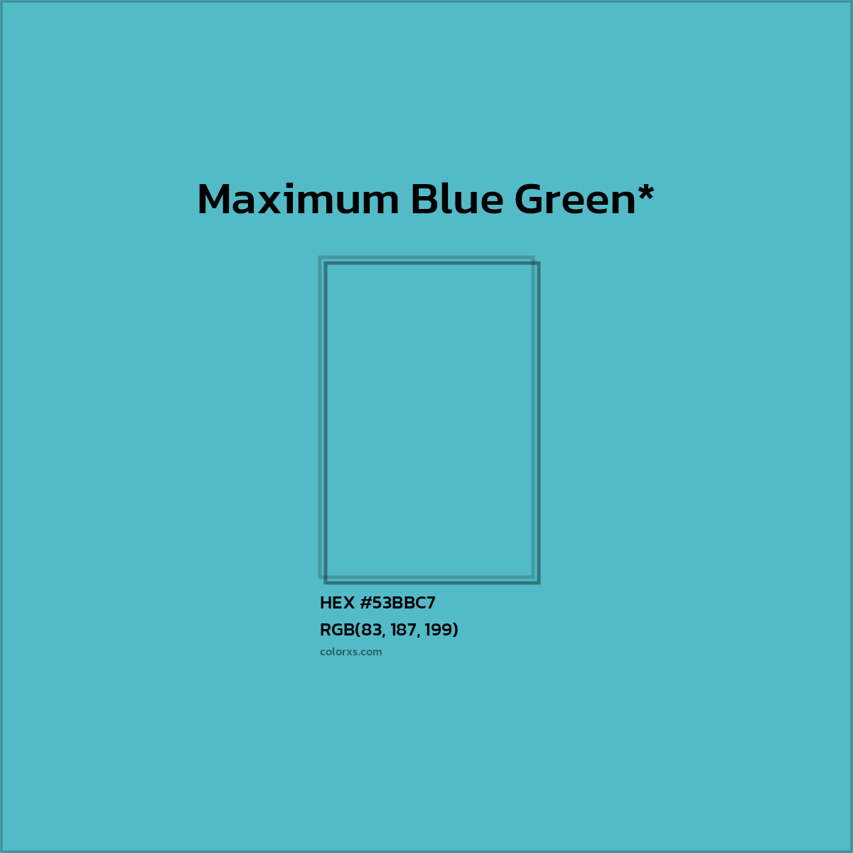 HEX #53BBC7 Color Name, Color Code, Palettes, Similar Paints, Images