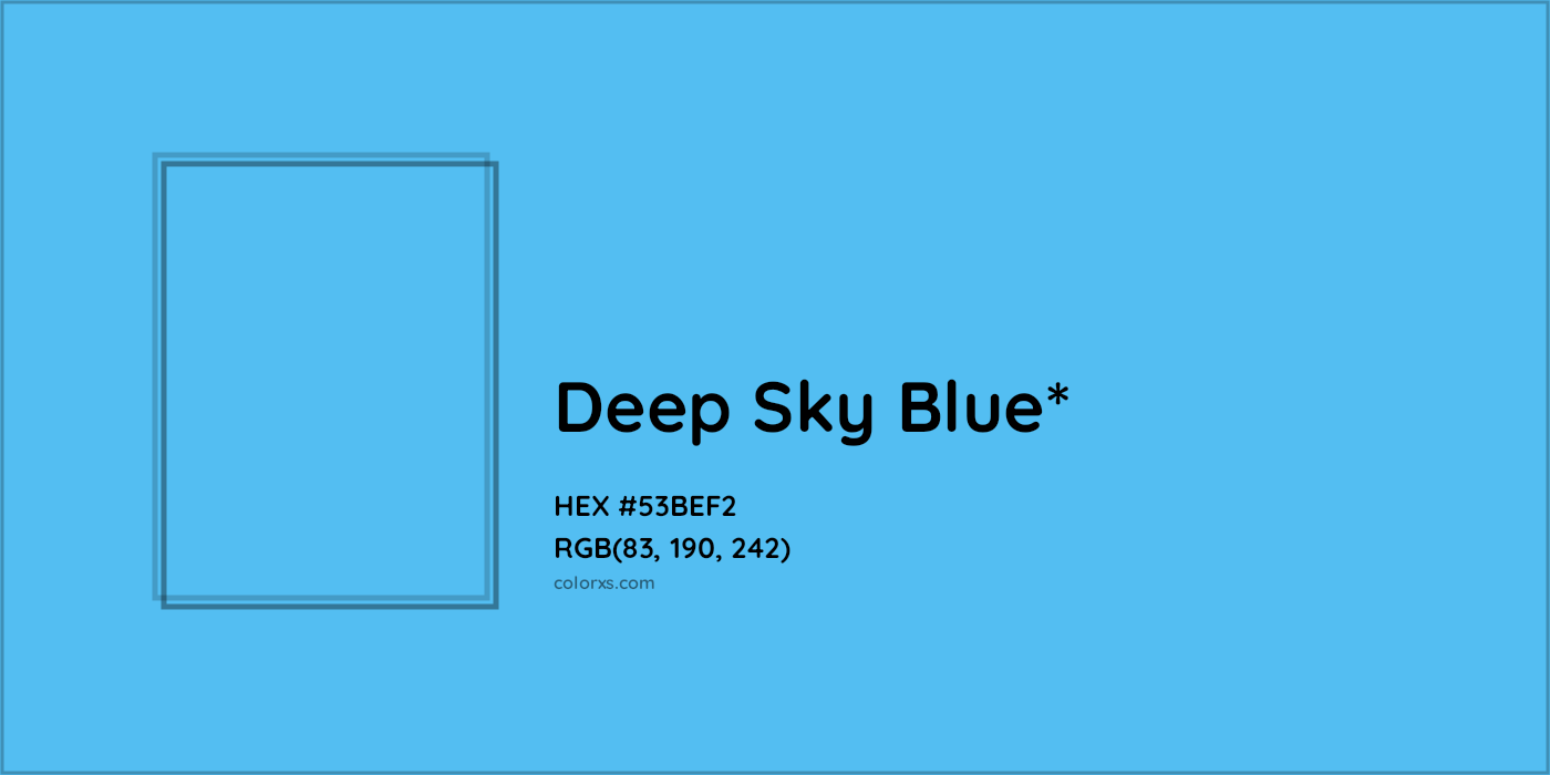 HEX #53BEF2 Color Name, Color Code, Palettes, Similar Paints, Images