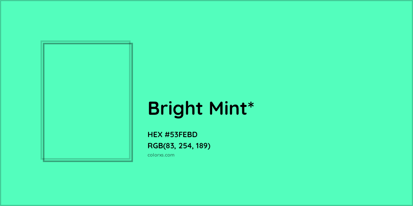 HEX #53FEBD Color Name, Color Code, Palettes, Similar Paints, Images