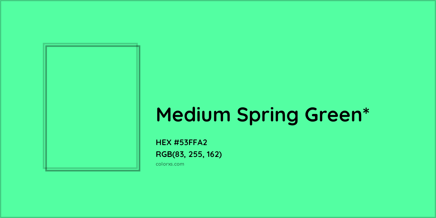 HEX #53FFA2 Color Name, Color Code, Palettes, Similar Paints, Images