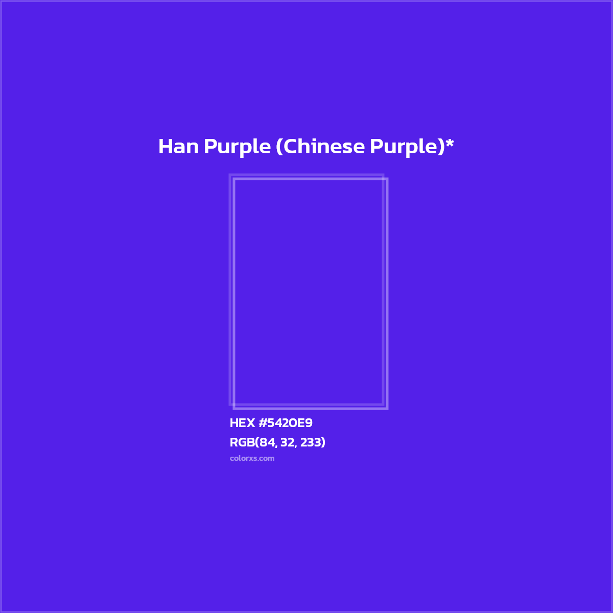 HEX #5420E9 Color Name, Color Code, Palettes, Similar Paints, Images