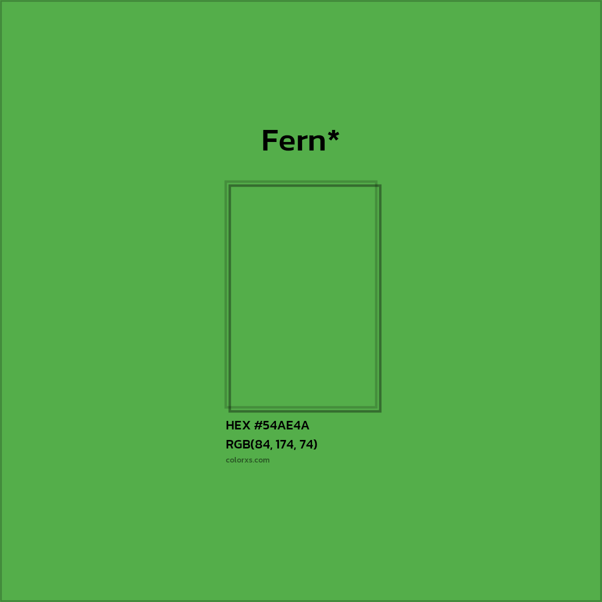 HEX #54AE4A Color Name, Color Code, Palettes, Similar Paints, Images