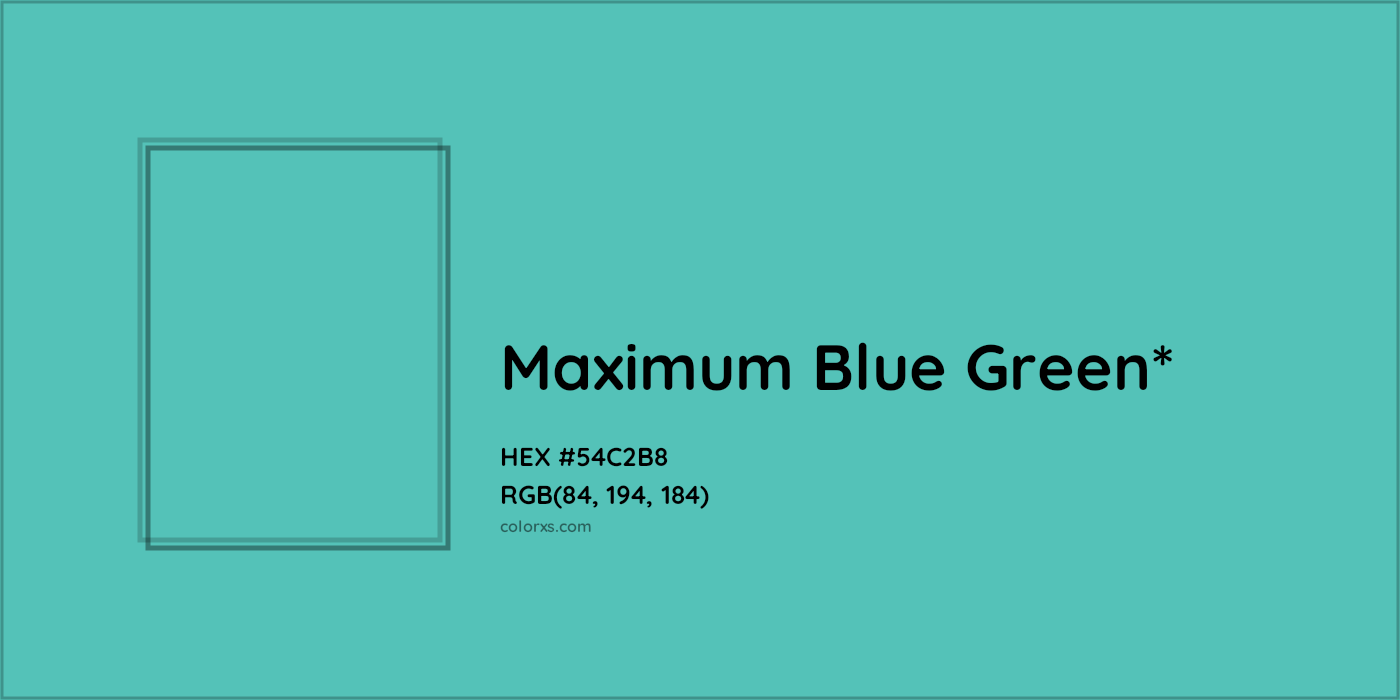 HEX #54C2B8 Color Name, Color Code, Palettes, Similar Paints, Images