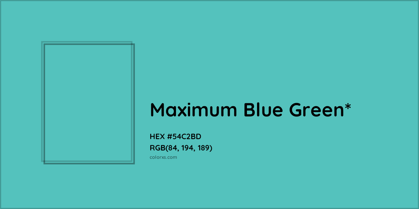 HEX #54C2BD Color Name, Color Code, Palettes, Similar Paints, Images