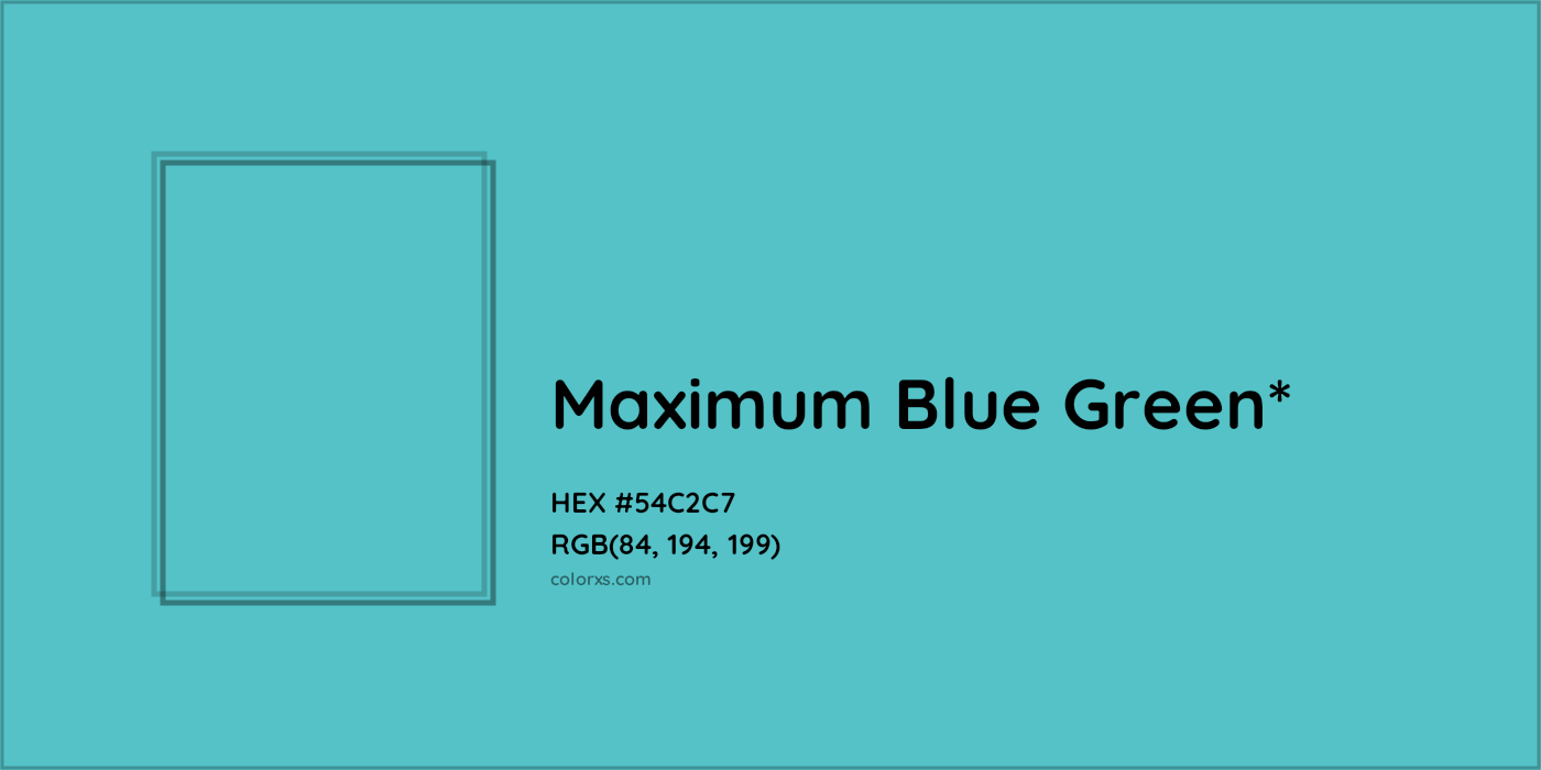 HEX #54C2C7 Color Name, Color Code, Palettes, Similar Paints, Images
