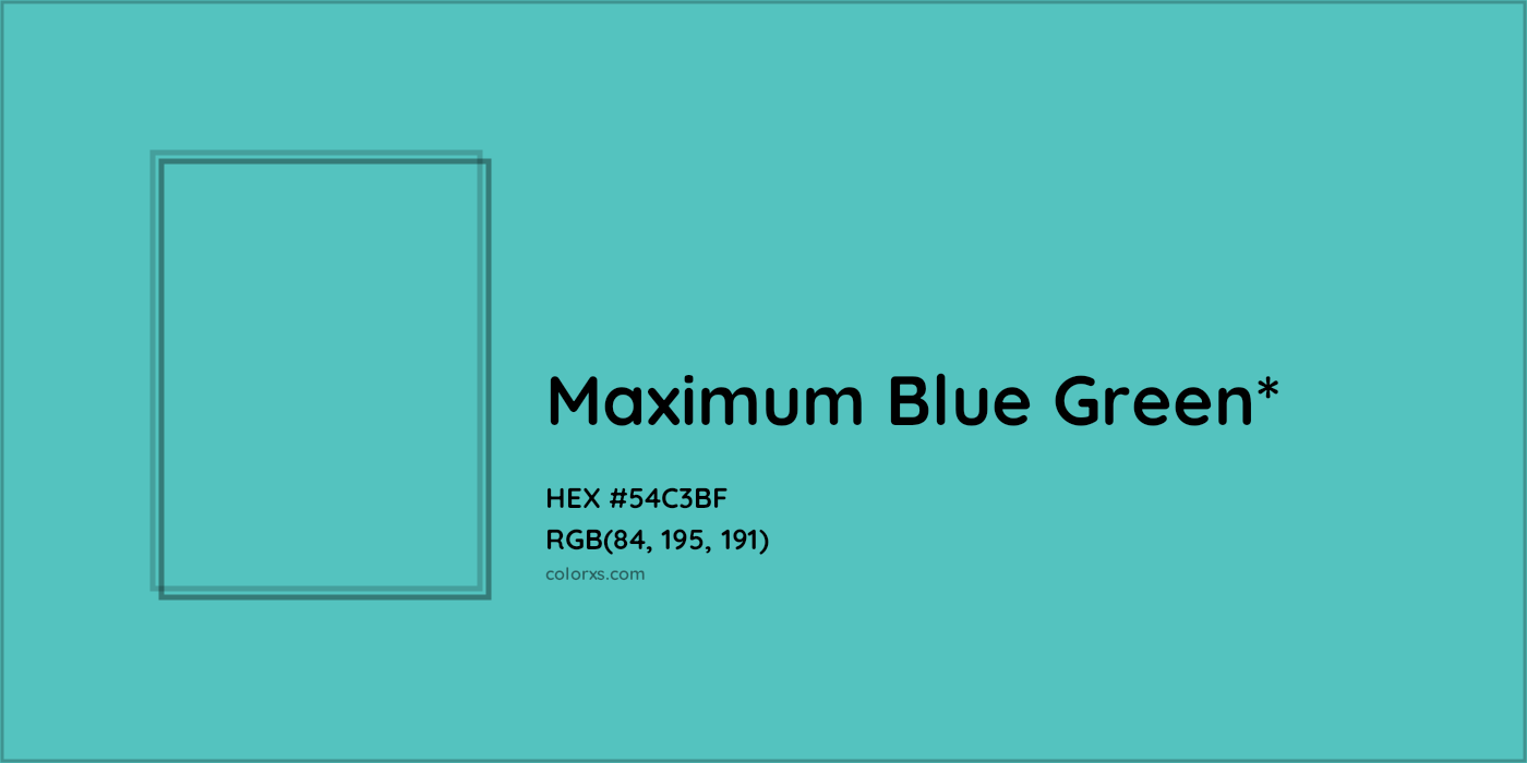 HEX #54C3BF Color Name, Color Code, Palettes, Similar Paints, Images