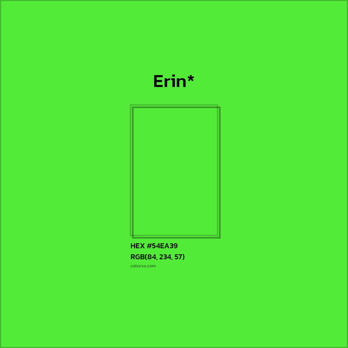 HEX #54EA39 Color Name, Color Code, Palettes, Similar Paints, Images
