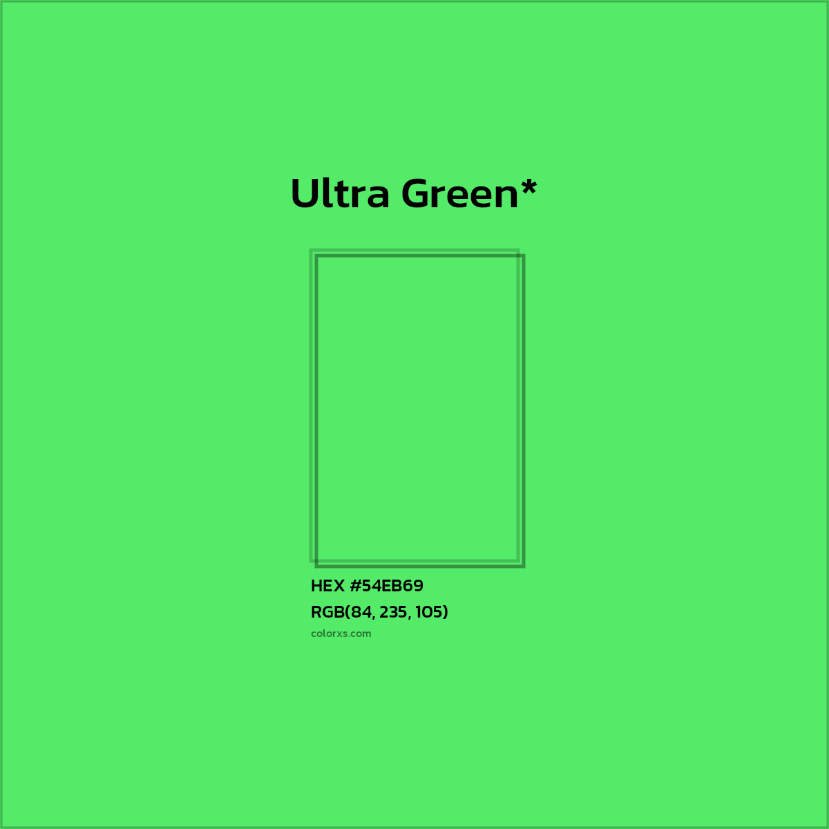 HEX #54EB69 Color Name, Color Code, Palettes, Similar Paints, Images