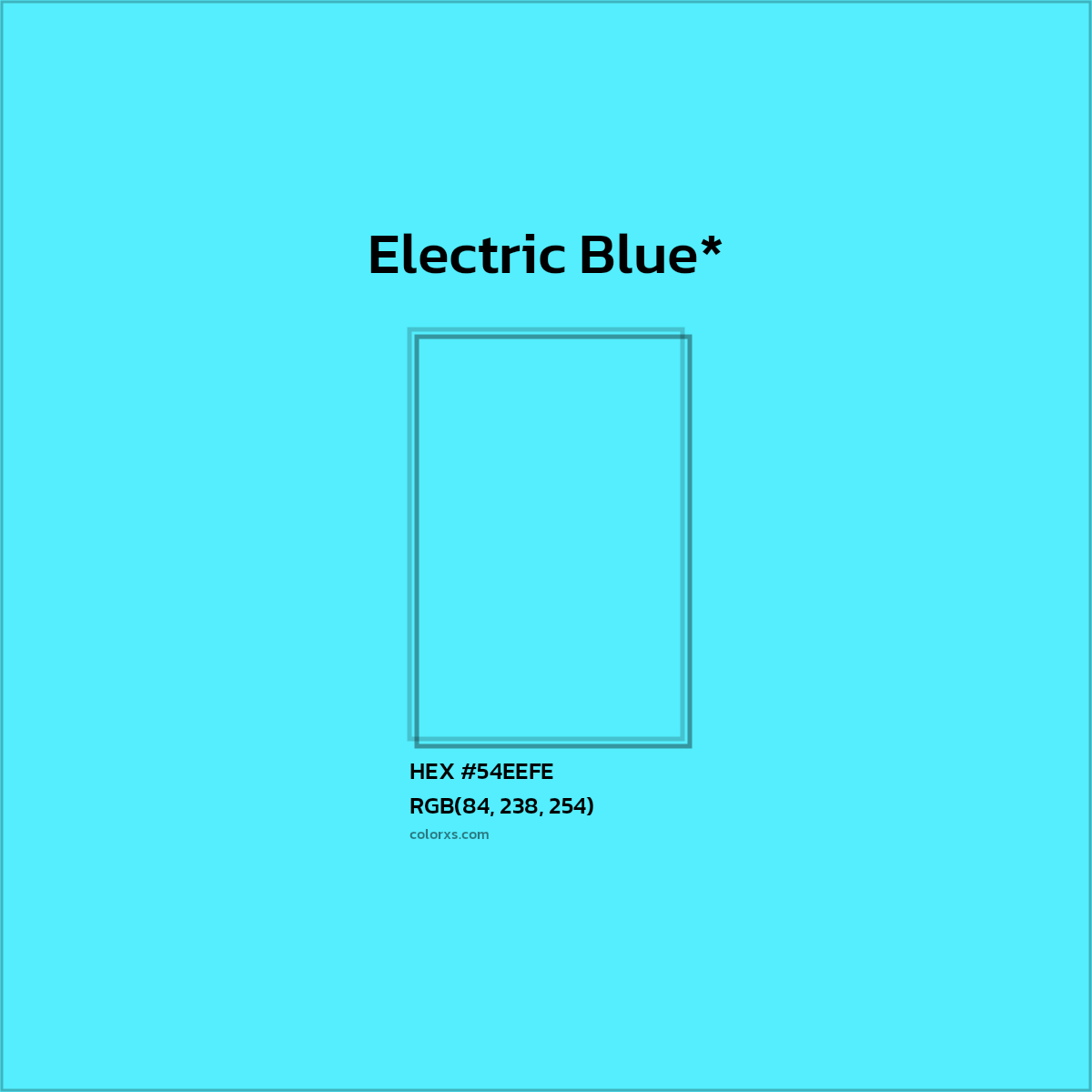HEX #54EEFE Color Name, Color Code, Palettes, Similar Paints, Images