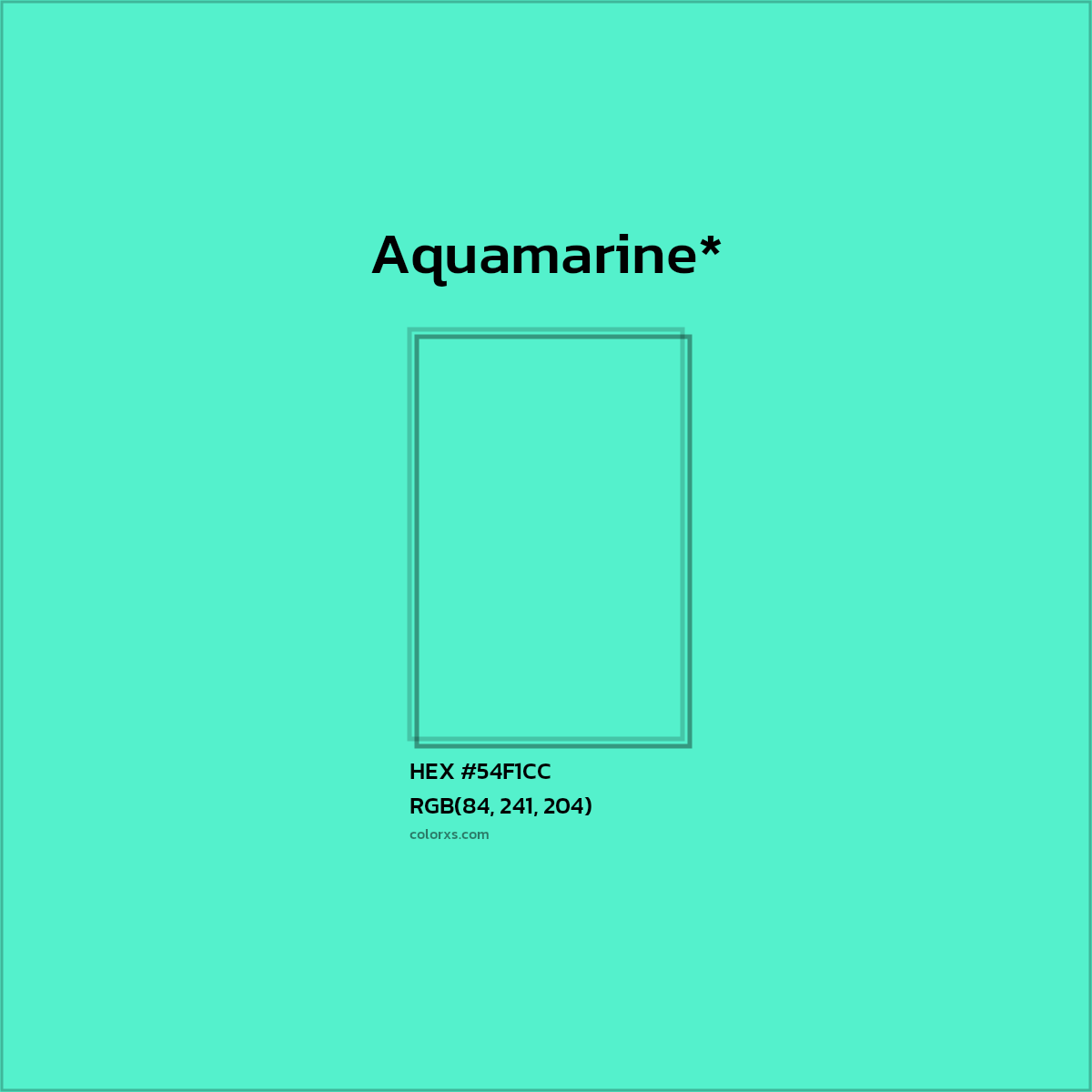 HEX #54F1CC Color Name, Color Code, Palettes, Similar Paints, Images