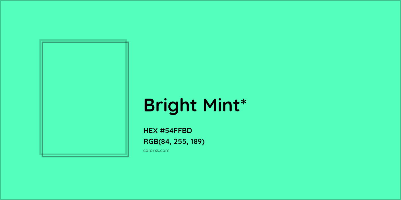 HEX #54FFBD Color Name, Color Code, Palettes, Similar Paints, Images