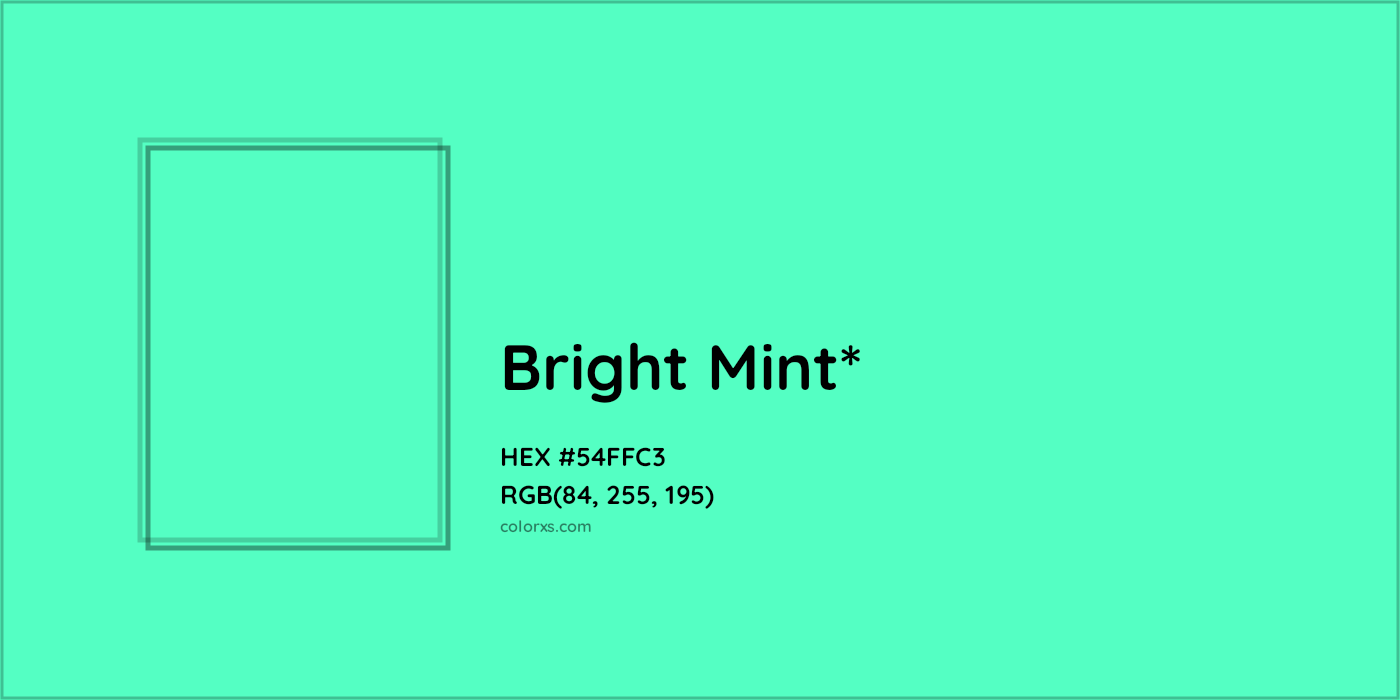 HEX #54FFC3 Color Name, Color Code, Palettes, Similar Paints, Images