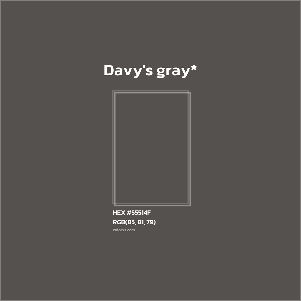 HEX #55514F Color Name, Color Code, Palettes, Similar Paints, Images