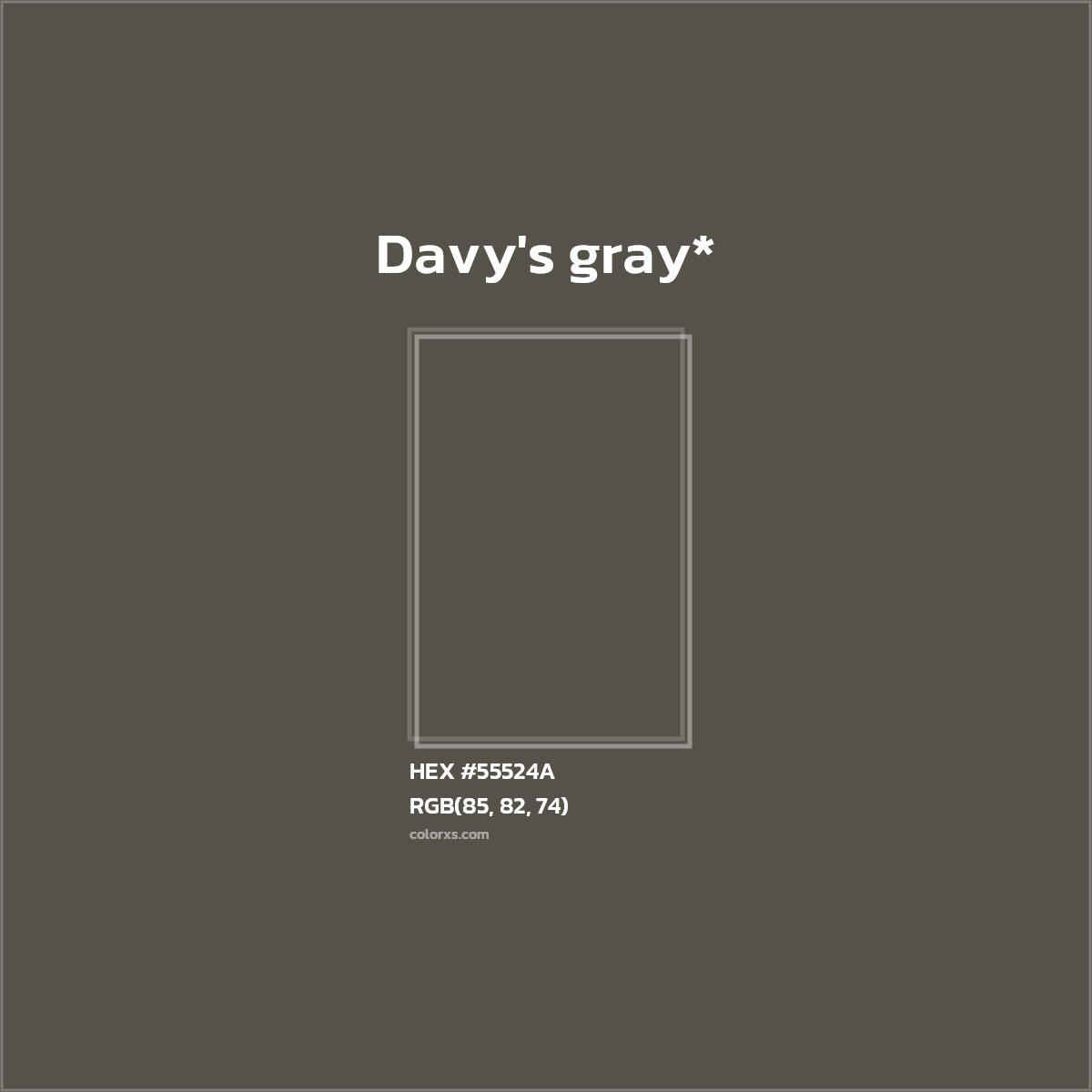 HEX #55524A Color Name, Color Code, Palettes, Similar Paints, Images