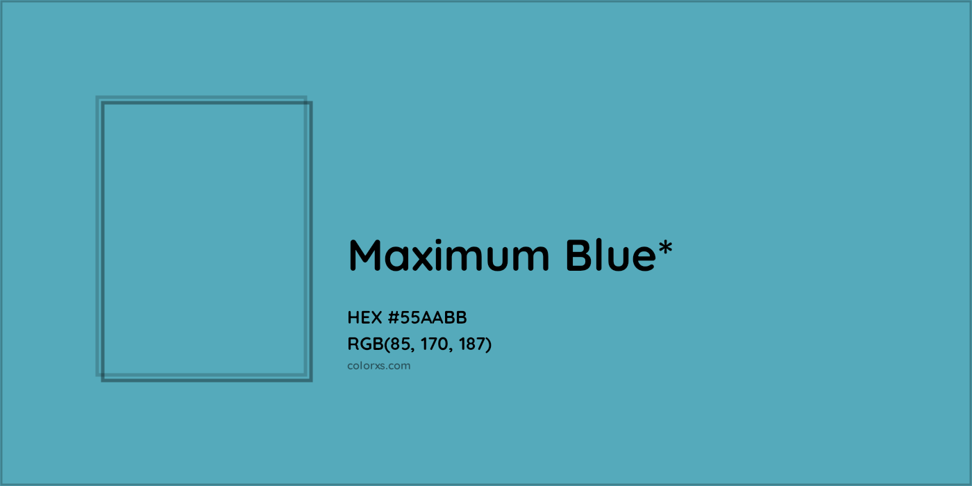 HEX #55AABB Color Name, Color Code, Palettes, Similar Paints, Images