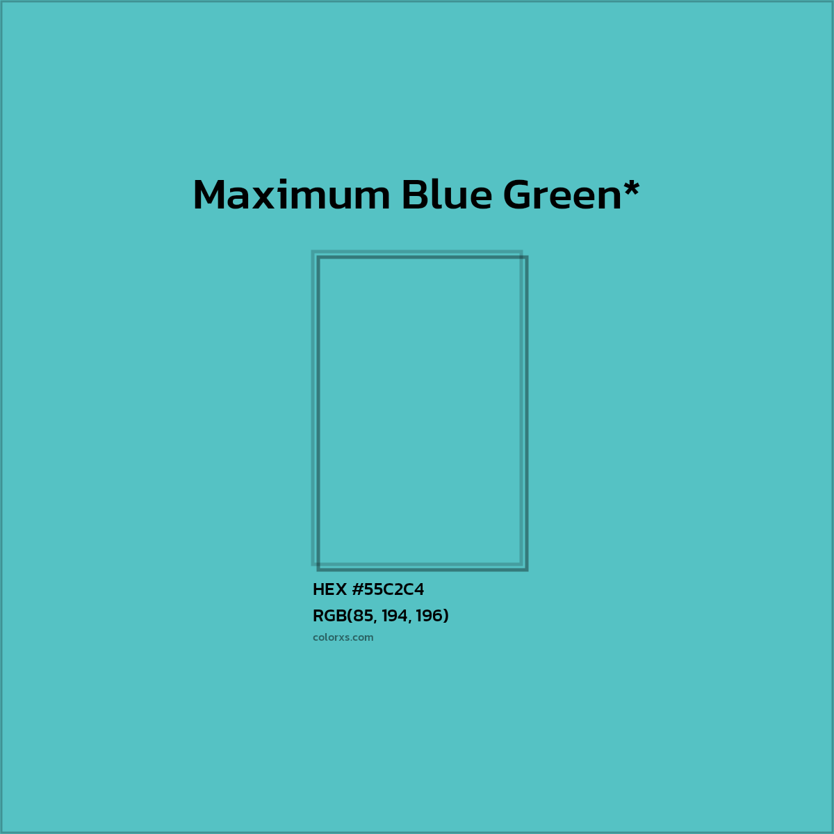 HEX #55C2C4 Color Name, Color Code, Palettes, Similar Paints, Images