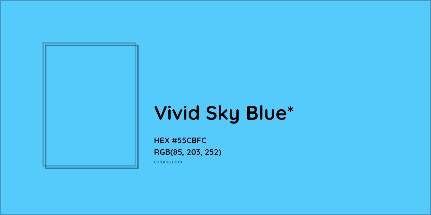 HEX #55CBFC Color Name, Color Code, Palettes, Similar Paints, Images