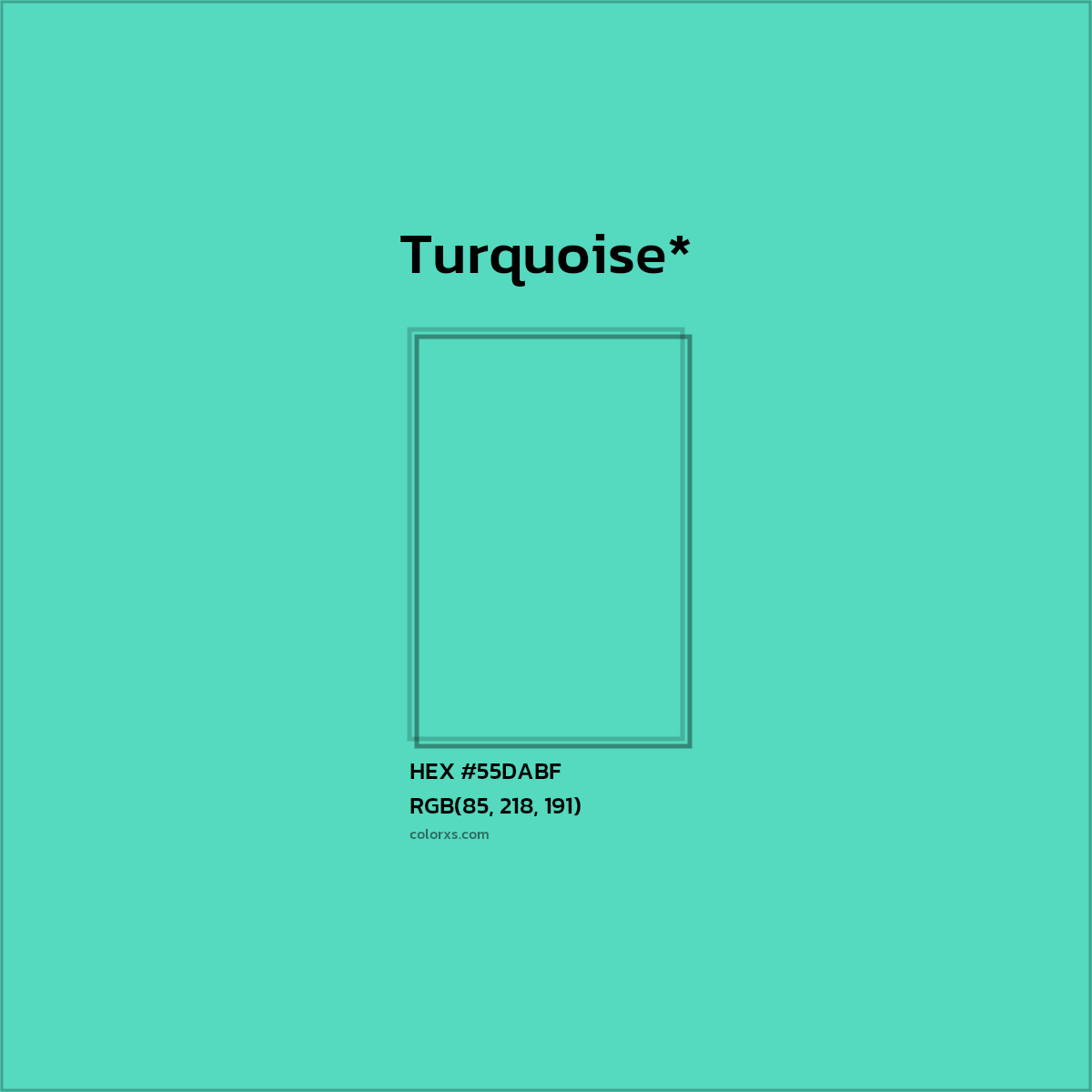 HEX #55DABF Color Name, Color Code, Palettes, Similar Paints, Images
