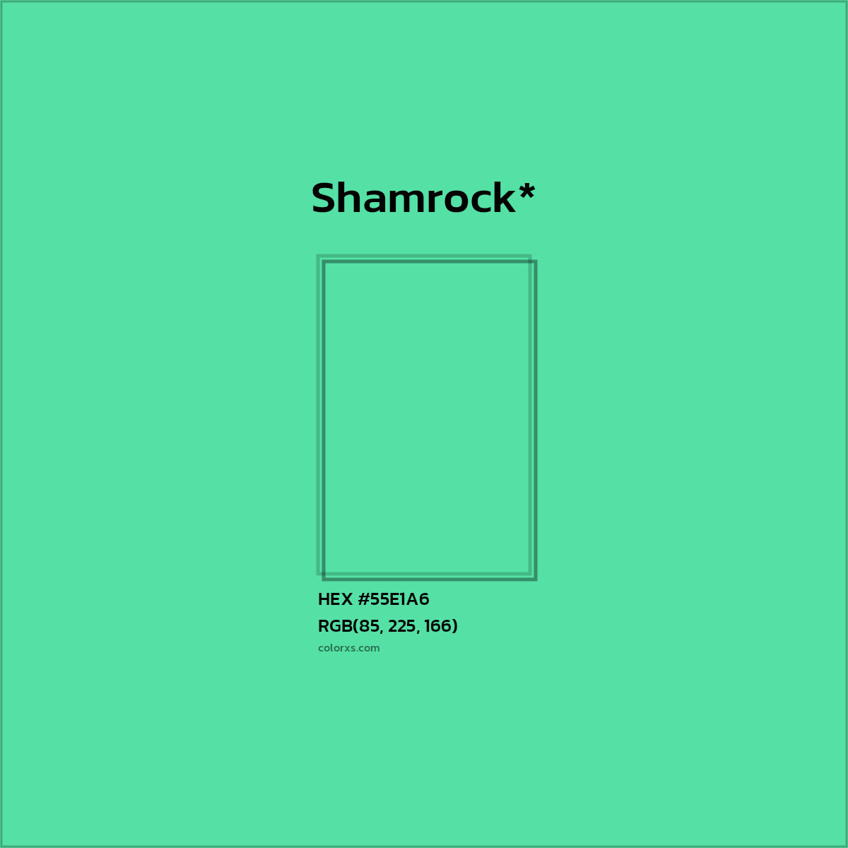 HEX #55E1A6 Color Name, Color Code, Palettes, Similar Paints, Images