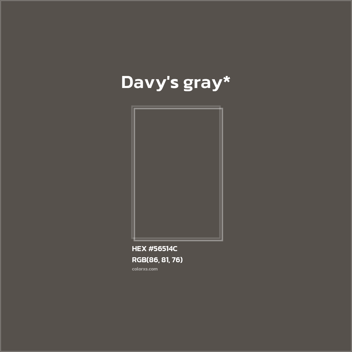 HEX #56514C Color Name, Color Code, Palettes, Similar Paints, Images