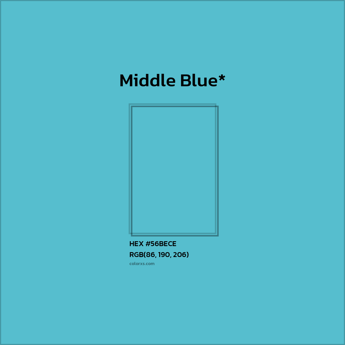 HEX #56BECE Color Name, Color Code, Palettes, Similar Paints, Images