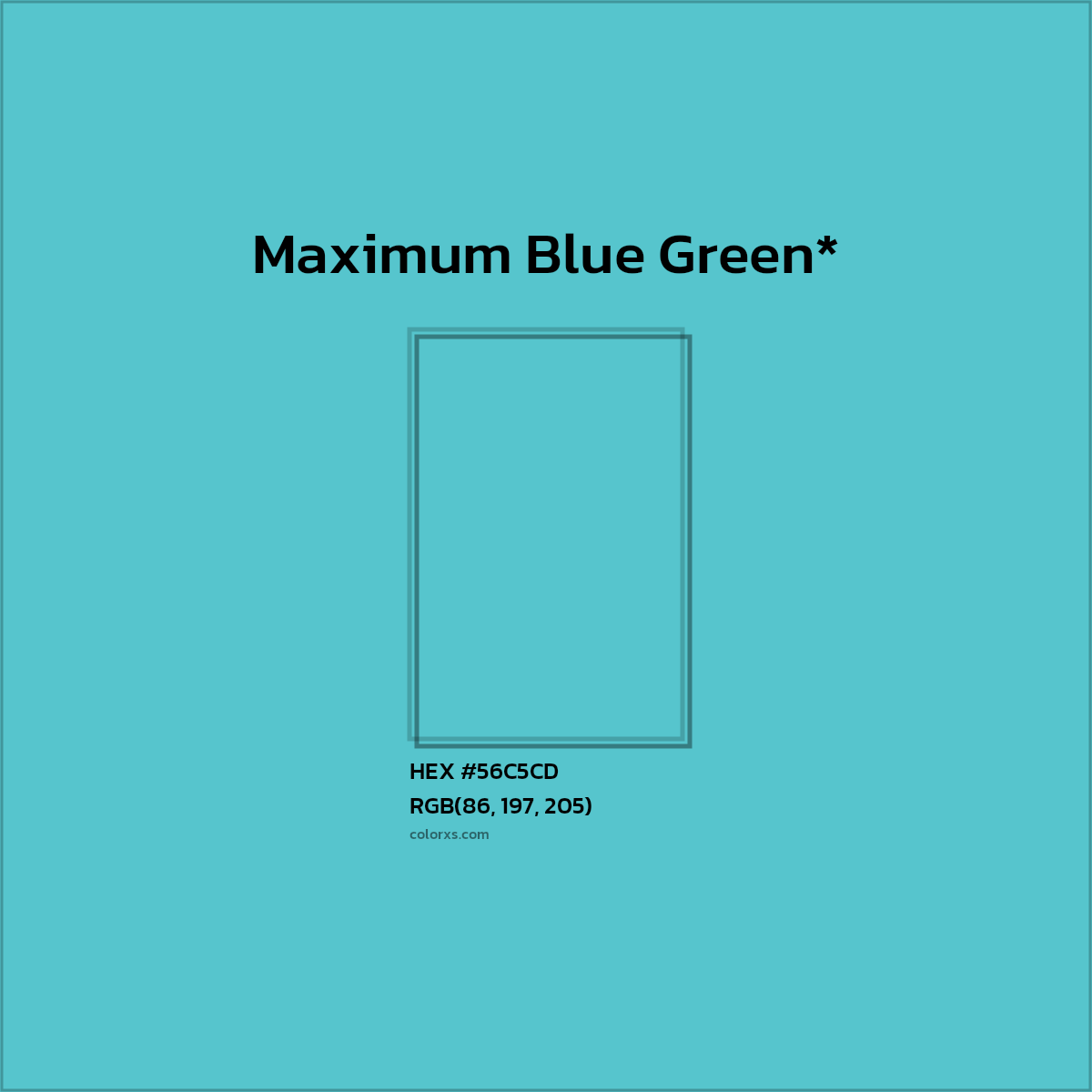 HEX #56C5CD Color Name, Color Code, Palettes, Similar Paints, Images