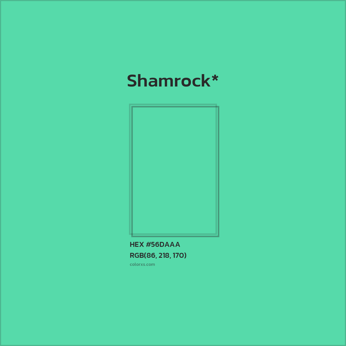 HEX #56DAAA Color Name, Color Code, Palettes, Similar Paints, Images