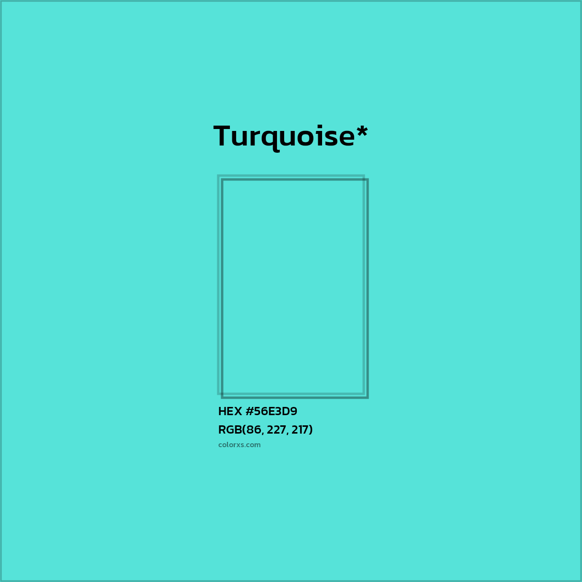 HEX #56E3D9 Color Name, Color Code, Palettes, Similar Paints, Images