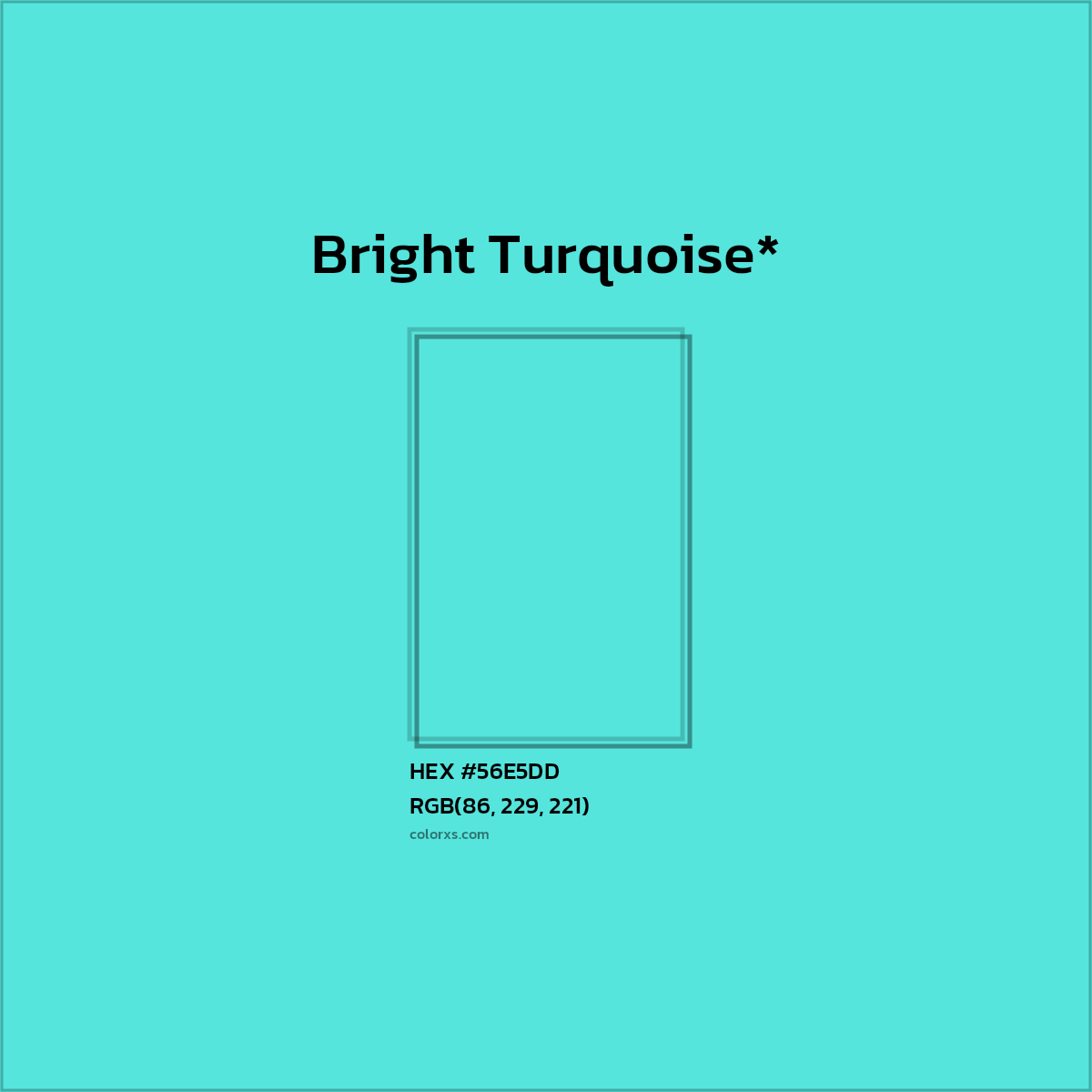 HEX #56E5DD Color Name, Color Code, Palettes, Similar Paints, Images