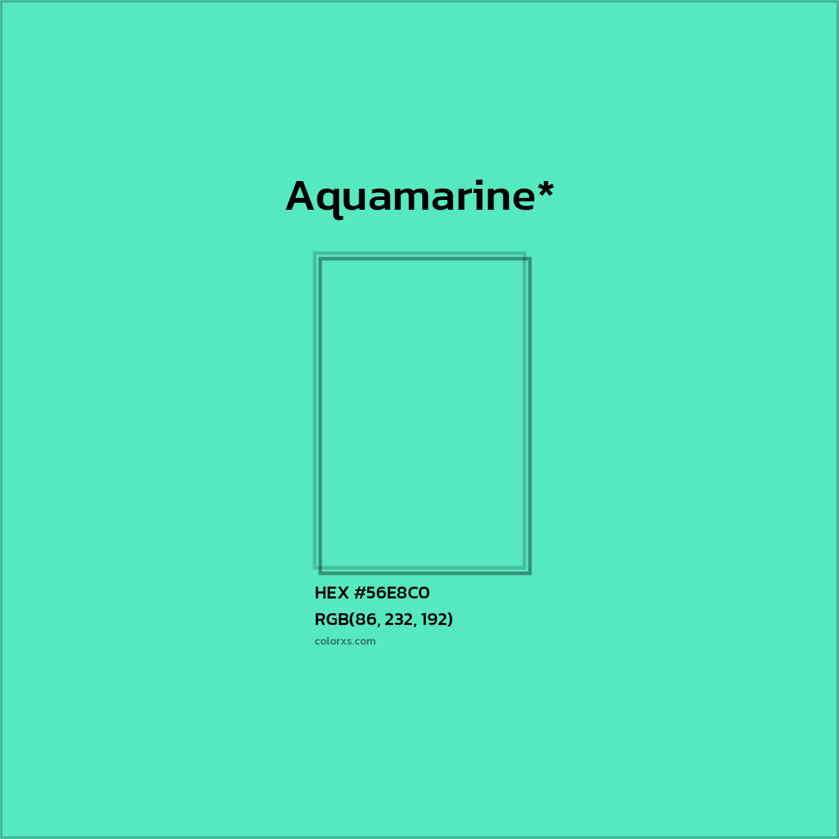 HEX #56E8C0 Color Name, Color Code, Palettes, Similar Paints, Images
