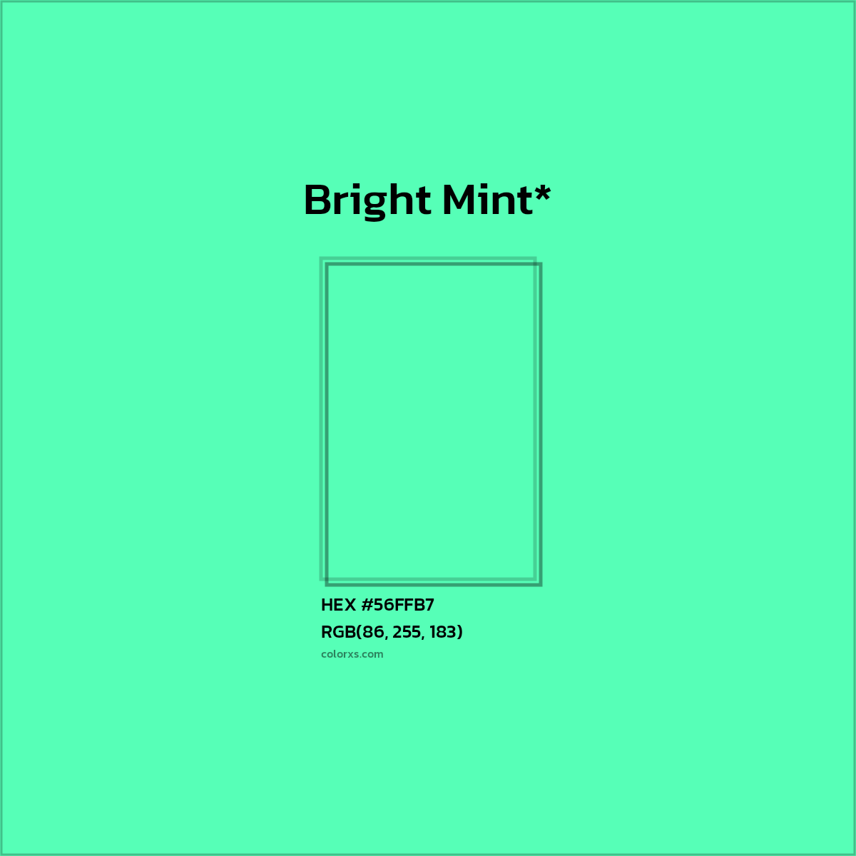 HEX #56FFB7 Color Name, Color Code, Palettes, Similar Paints, Images