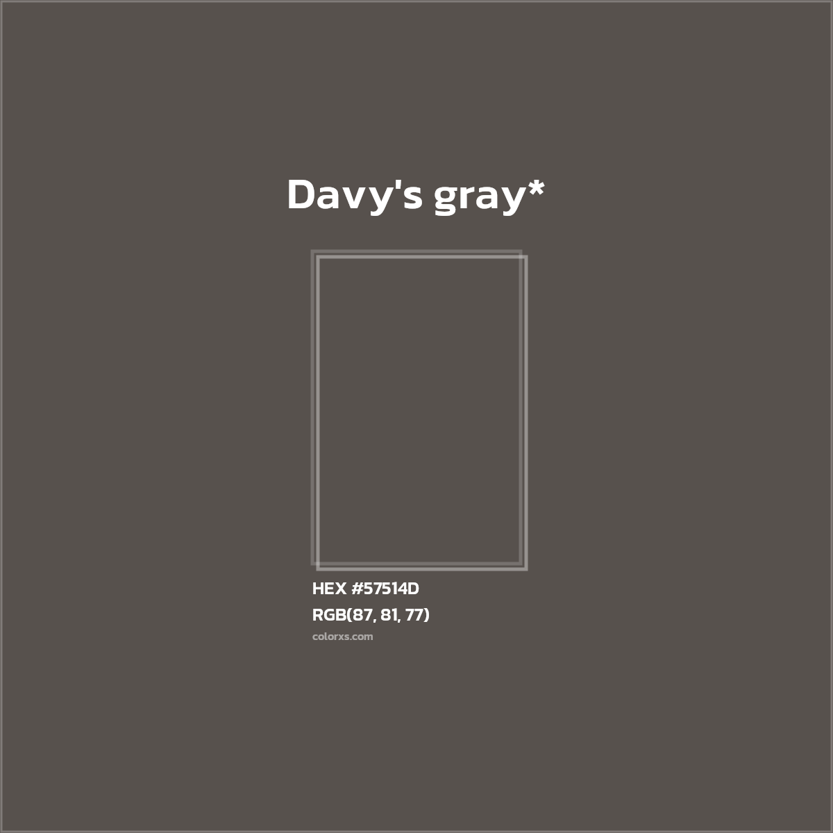 HEX #57514D Color Name, Color Code, Palettes, Similar Paints, Images