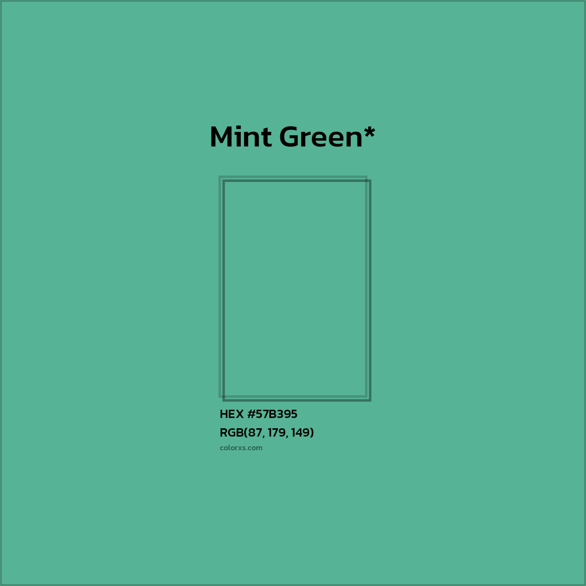 HEX #57B395 Color Name, Color Code, Palettes, Similar Paints, Images