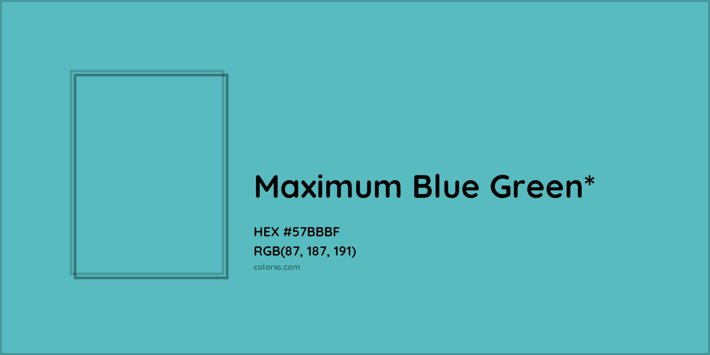 HEX #57BBBF Color Name, Color Code, Palettes, Similar Paints, Images