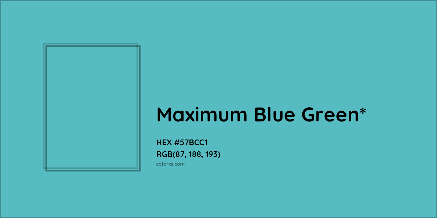 HEX #57BCC1 Color Name, Color Code, Palettes, Similar Paints, Images