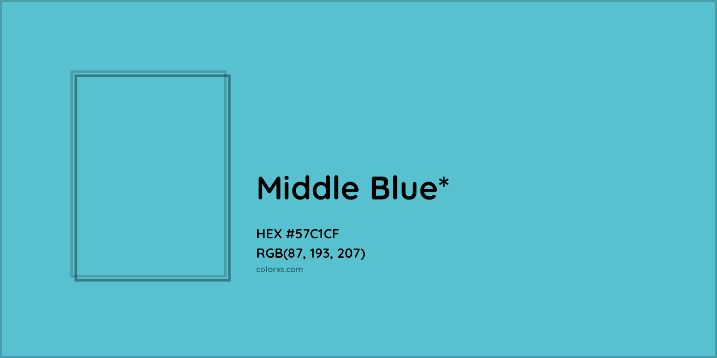 HEX #57C1CF Color Name, Color Code, Palettes, Similar Paints, Images
