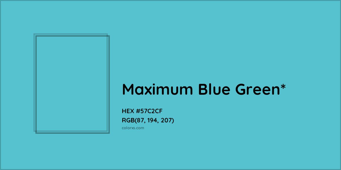 HEX #57C2CF Color Name, Color Code, Palettes, Similar Paints, Images