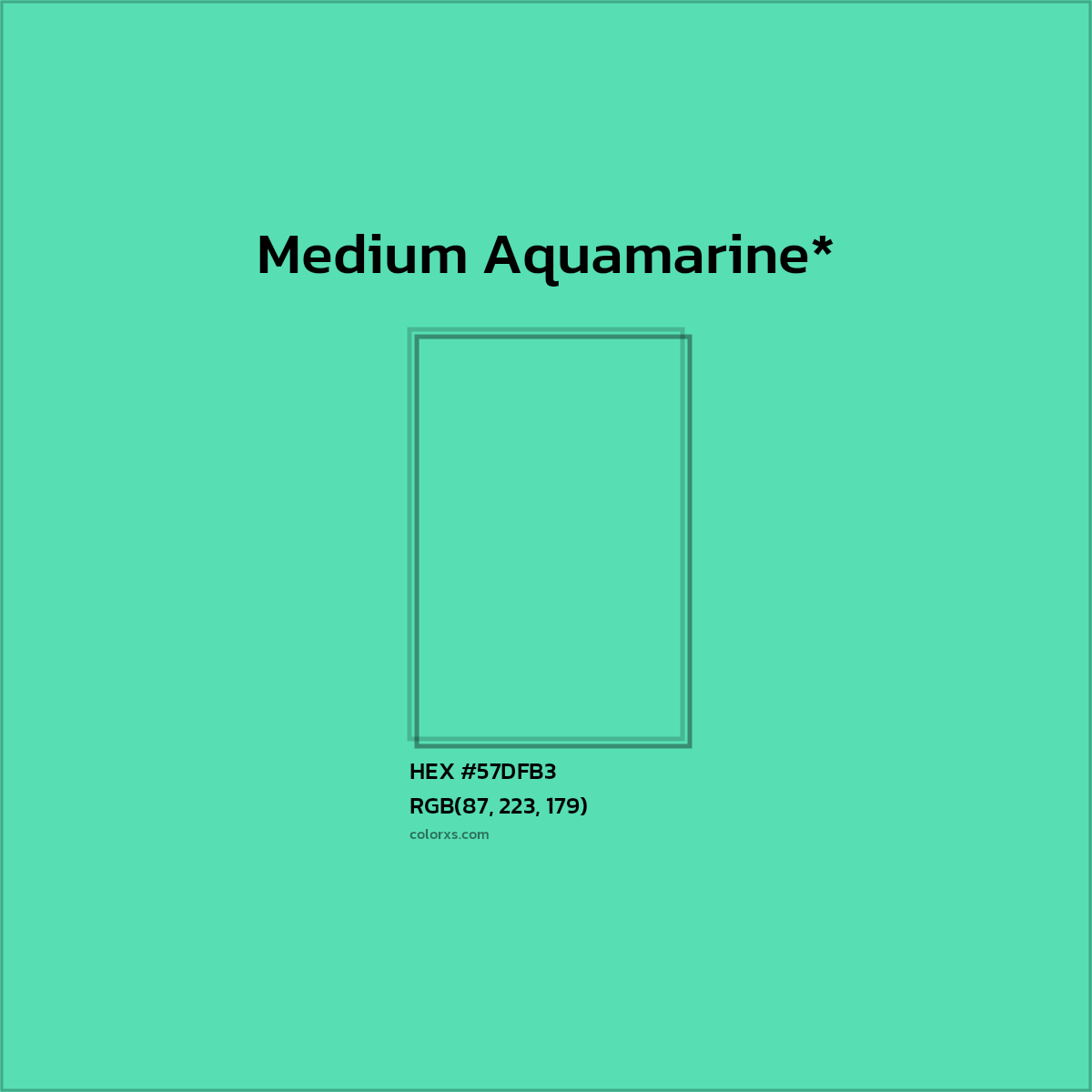 HEX #57DFB3 Color Name, Color Code, Palettes, Similar Paints, Images