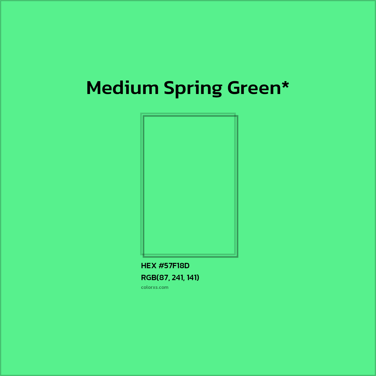 HEX #57F18D Color Name, Color Code, Palettes, Similar Paints, Images