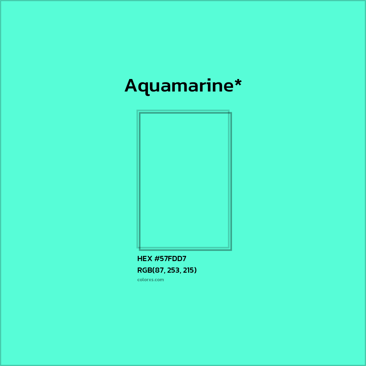 HEX #57FDD7 Color Name, Color Code, Palettes, Similar Paints, Images