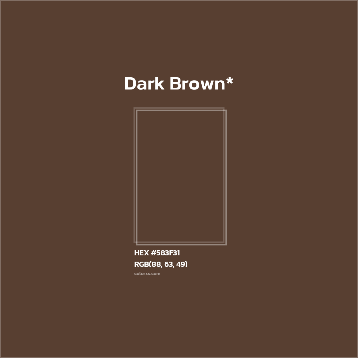 HEX #583F31 Color Name, Color Code, Palettes, Similar Paints, Images