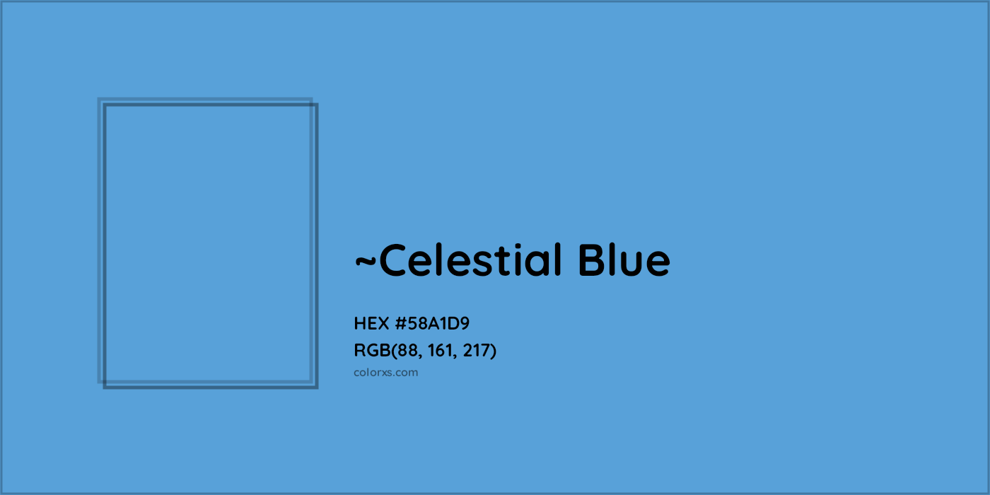 HEX #58A1D9 Color Name, Color Code, Palettes, Similar Paints, Images