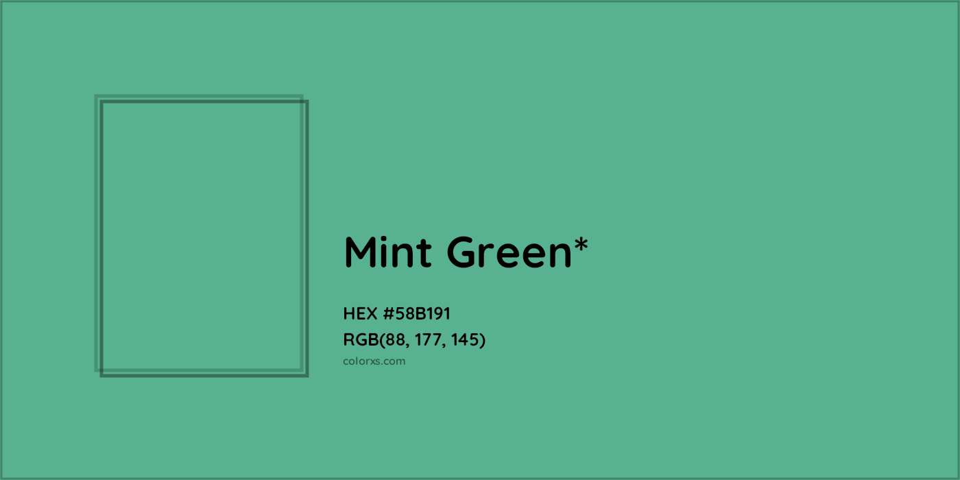 HEX #58B191 Color Name, Color Code, Palettes, Similar Paints, Images