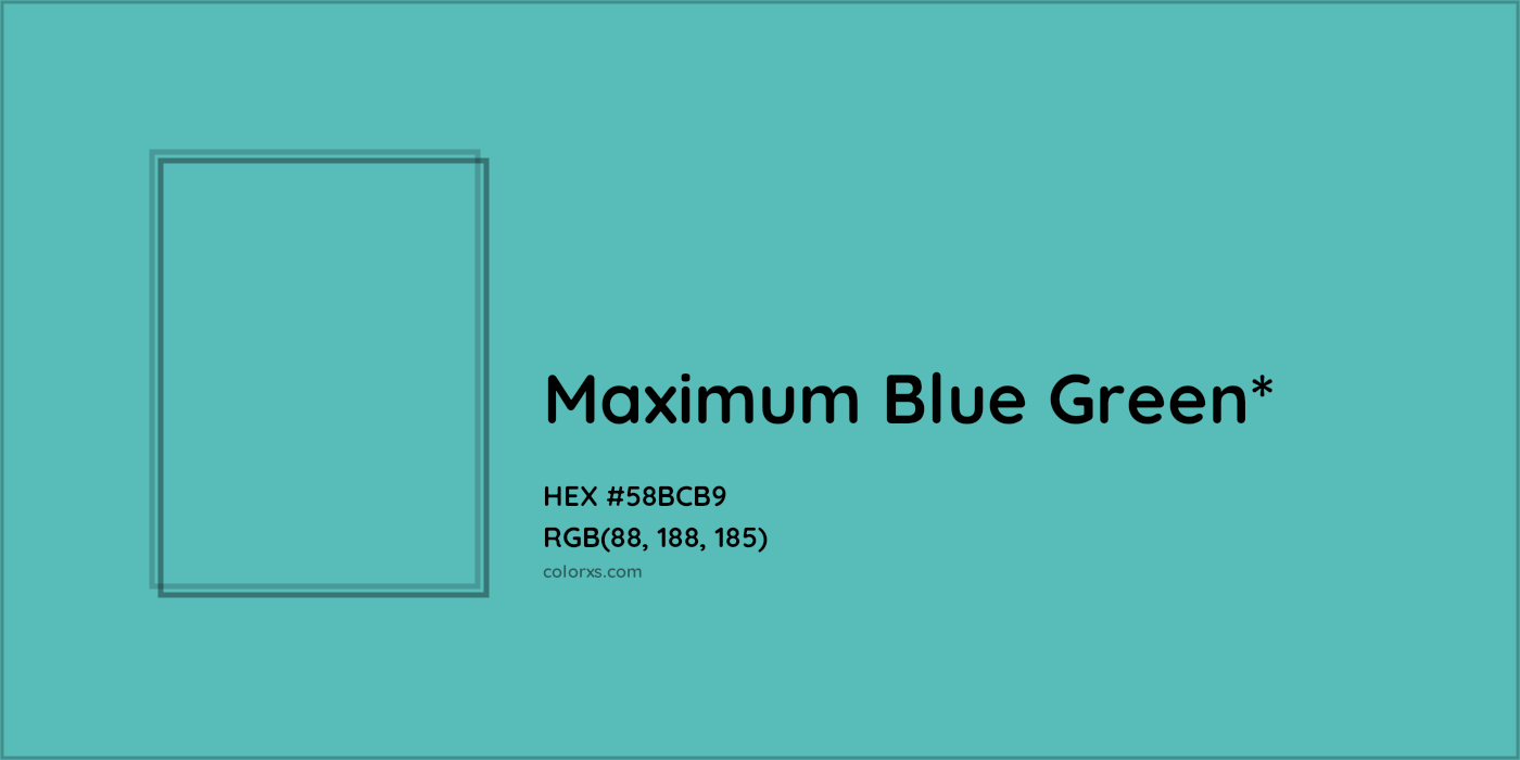 HEX #58BCB9 Color Name, Color Code, Palettes, Similar Paints, Images