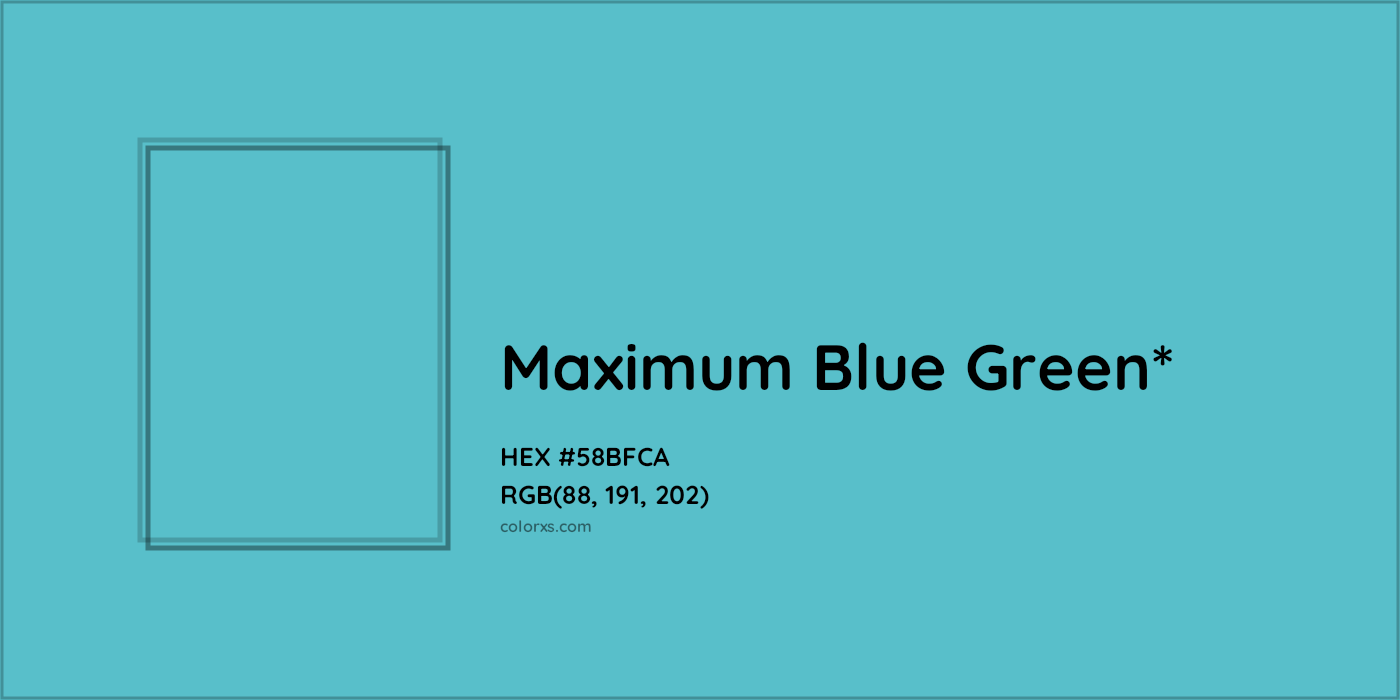 HEX #58BFCA Color Name, Color Code, Palettes, Similar Paints, Images